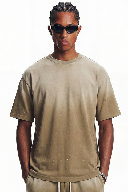 305GSM Ink Splashing Spray Washed Tee