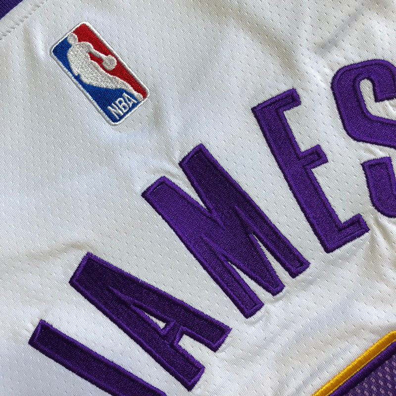 Los Angeles Lakers LeBron James #6 white Throwback Jersey - Dense Embroidery