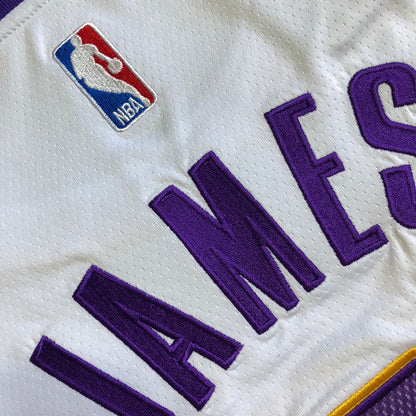 Los Angeles Lakers LeBron James #6 white Throwback Jersey - Dense Embroidery
