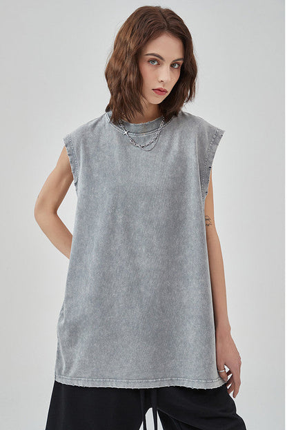 275GSM Distressed Washed Muscle Tee