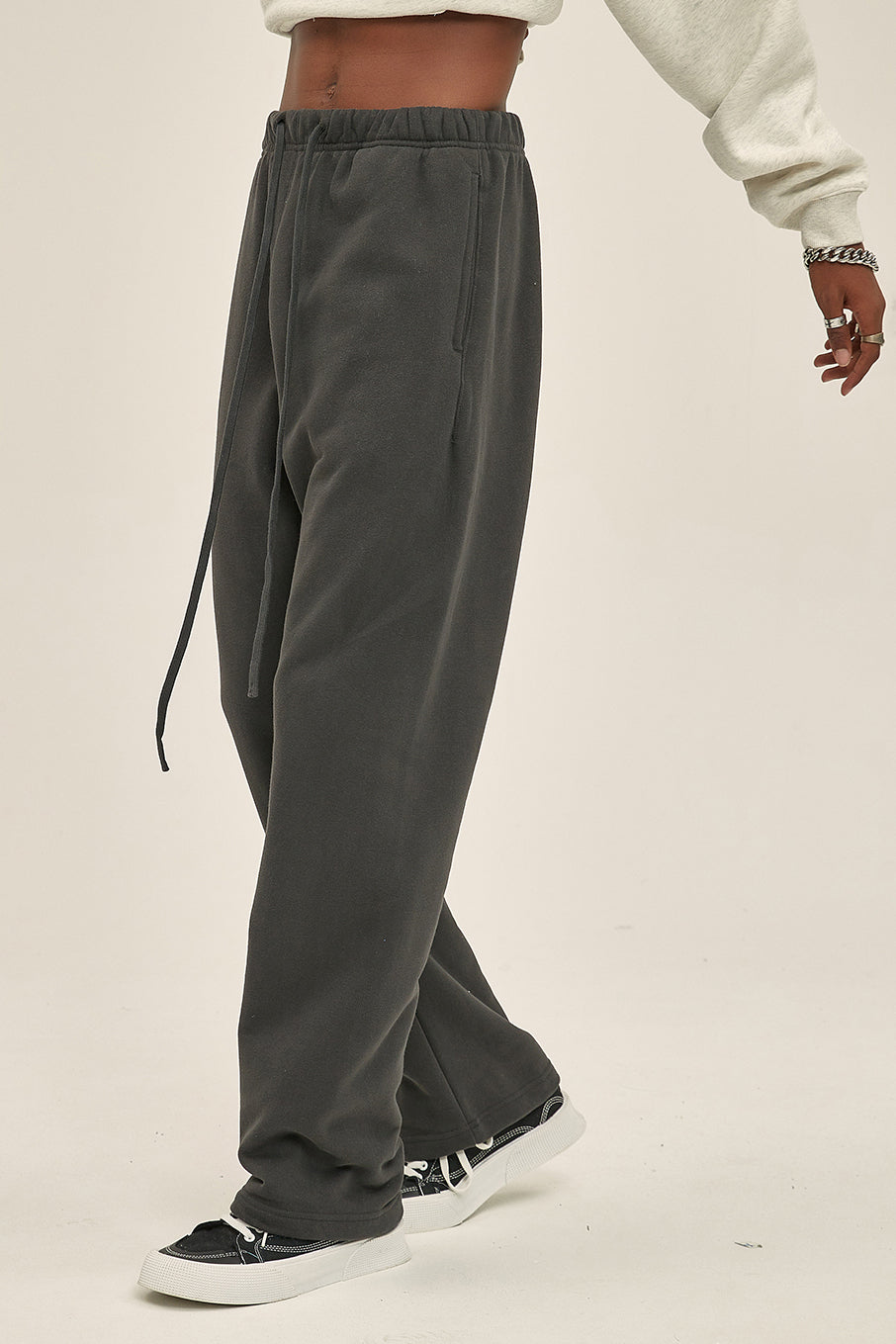 365GSM Relaxed Solid Color Fleece Sweatpants