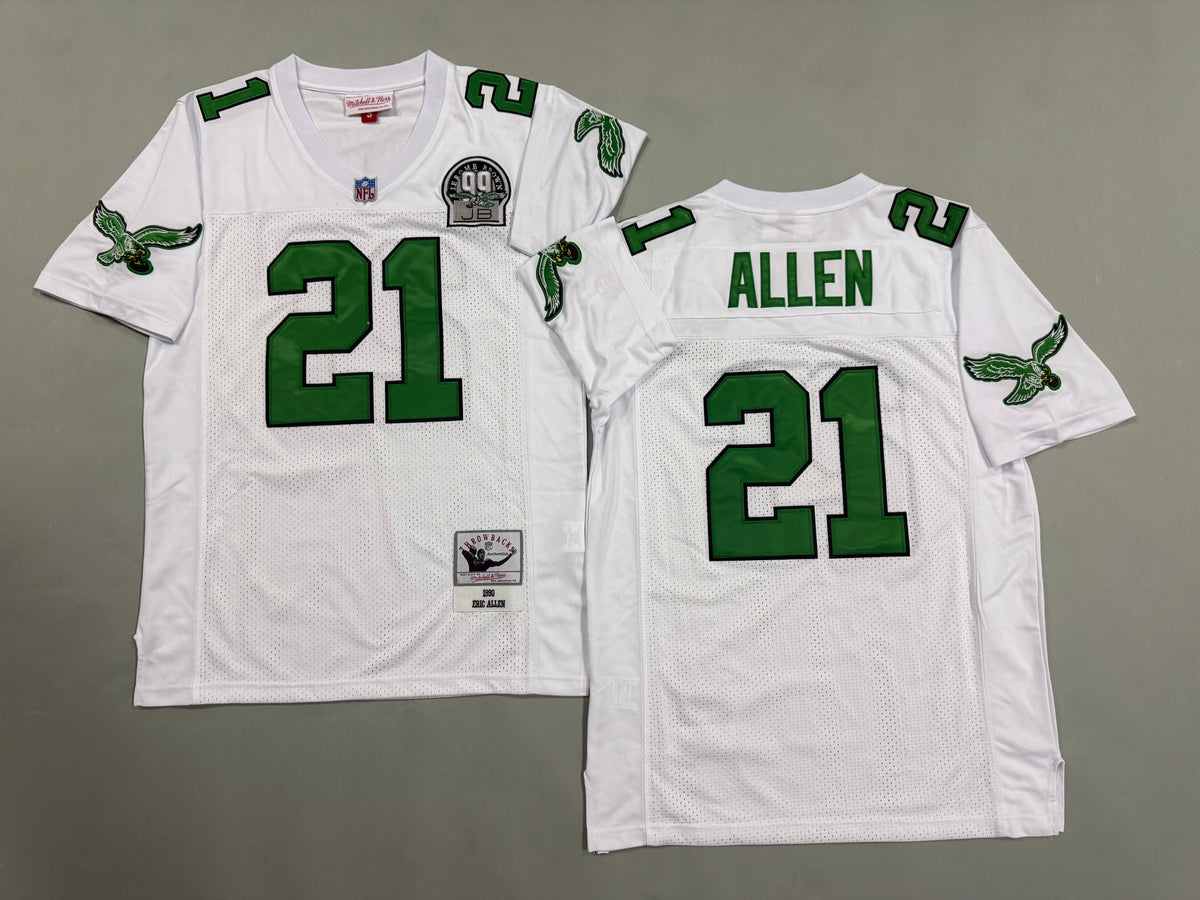 Mens Eric Allen#21 white‌ Philadelphia Eagles Vintage Throwback Jersey