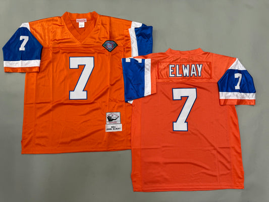 Mens John Elway#7 Denver Broncos Vintage Throwback Jersey