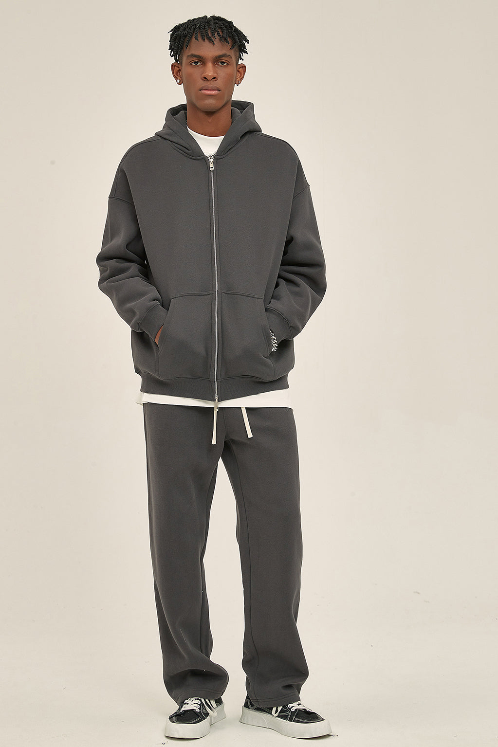 350GSM Solid Color Fleece Zipper Jacket