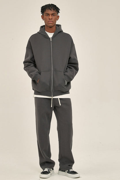 350GSM Solid Color Fleece Zipper Jacket