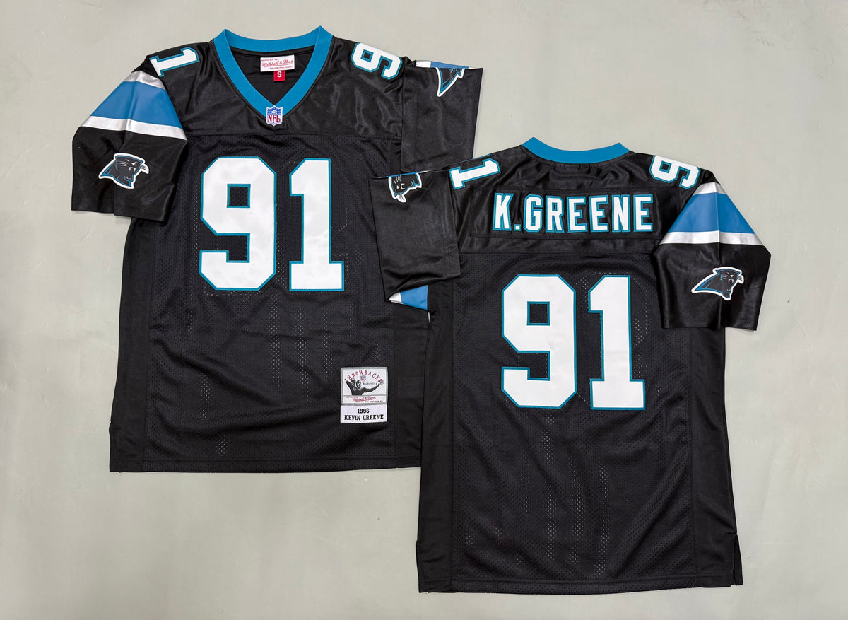 Mens Kevin Greene #91 Carolina Panthers Black Vintage Throwback Jersey