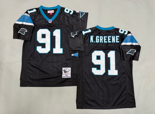 Mens Kevin Greene #91 Carolina Panthers Black Vintage Throwback Jersey