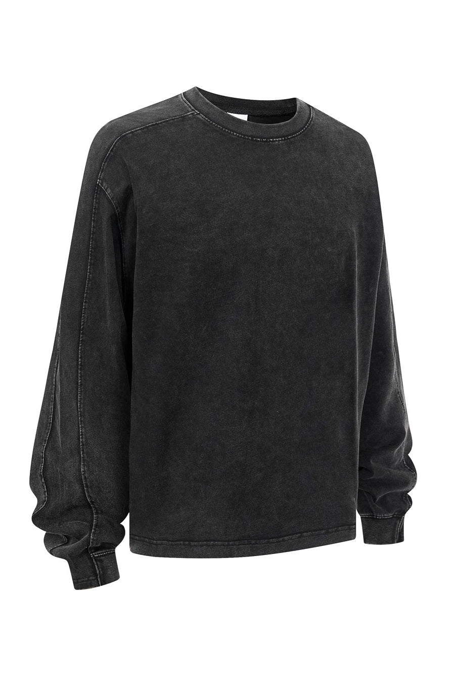 285GSM Contrast Long Sleeve Pigment Dyed Tee