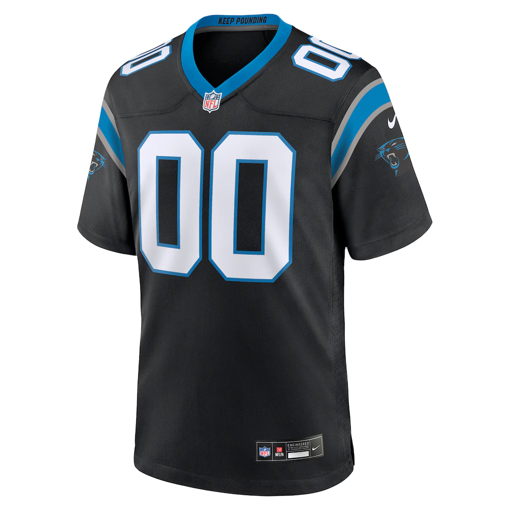 Custom Carolina Panthers Black Game Jersey