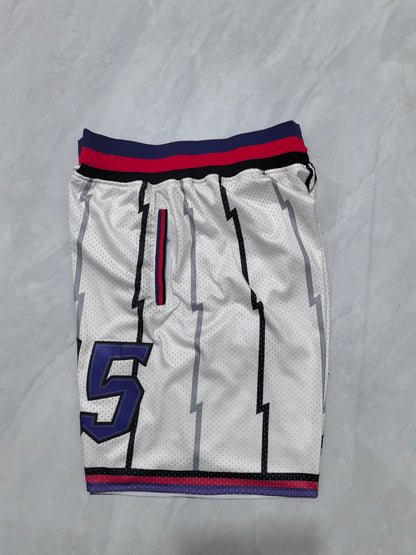Toronto Raptors white retro pocket shorts