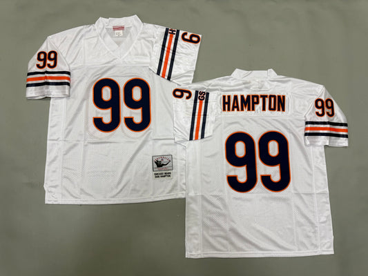 Mens Dan Hampton #99 White Chicago Bears Vintage Throwback Jersey
