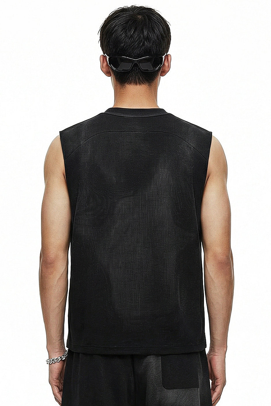 325GSM Sun Fade Waffle Material Muscle Tee