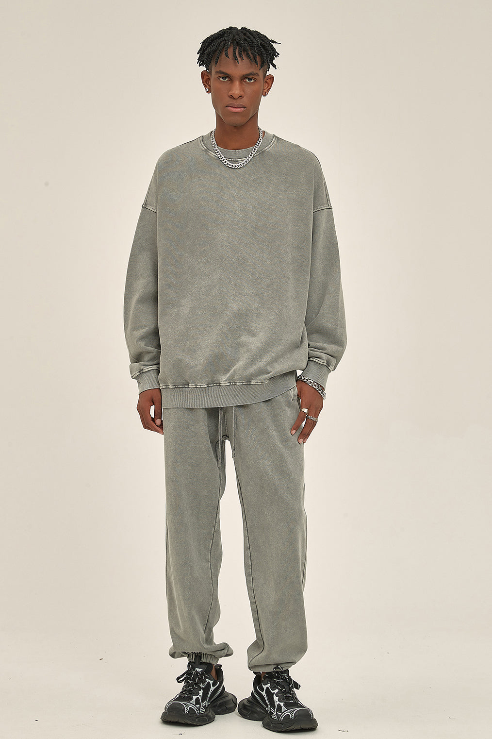 100% Cotton 420GSM Washed Sweatpants