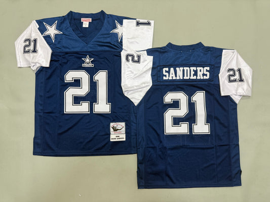 Mens Deion Sanders#21 Dallas Cowboys Vintage Throwback Jersey