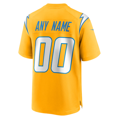 Custom Los Angeles Chargers Gold Game Jersey