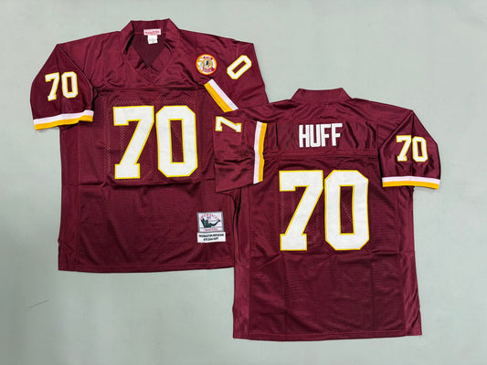 Mens Sam Huff#70 Washington Commanders  Vintage Throwback Jersey