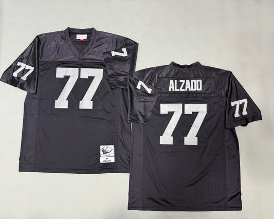 Mens Lyle Alzado#77 black Los Angeles Raiders Vintage Throwback Jersey