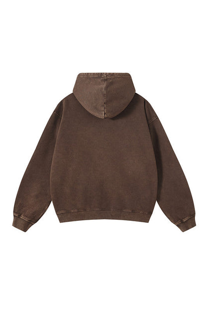 100% Cotton 420GSM Washed Vintage Hoodie