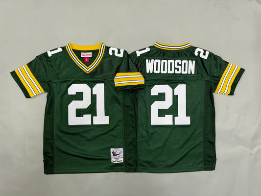 Youth Charles Woodson#21 Green Bay Packers Vintage Throwback Jersey