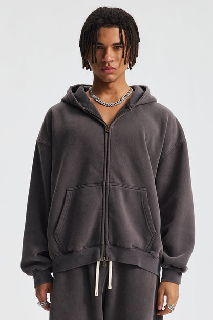 370GSM Pigment Dyed Fleece Boxy Hoodie