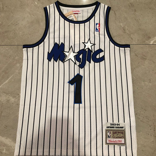 Orlando Magic Penny Hardaway #1 White 1993-94 Throwback Jersey - Dense Embroidery