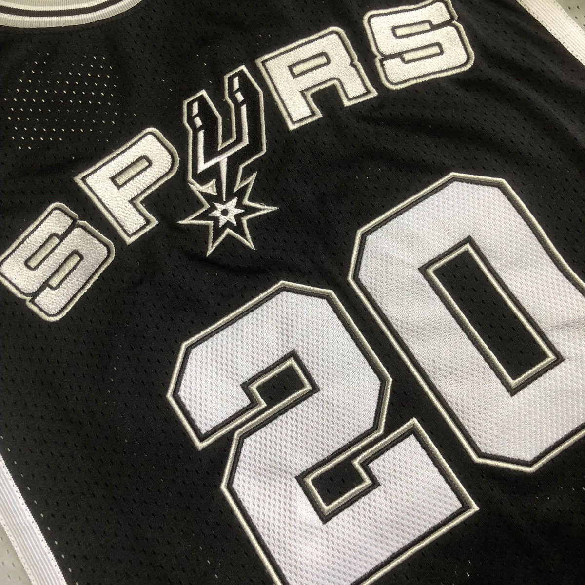 San Antonio Spurs Manu Ginobili #20 black Throwback Jersey - Dense Embroidery