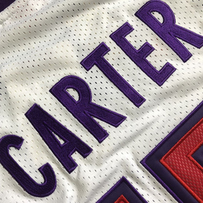 Toronto Raptors Vince Carter #15 White Throwback Jersey - Dense Embroidery
