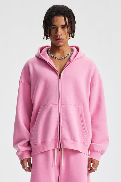 370GSM Pigment Dyed Fleece Boxy Hoodie