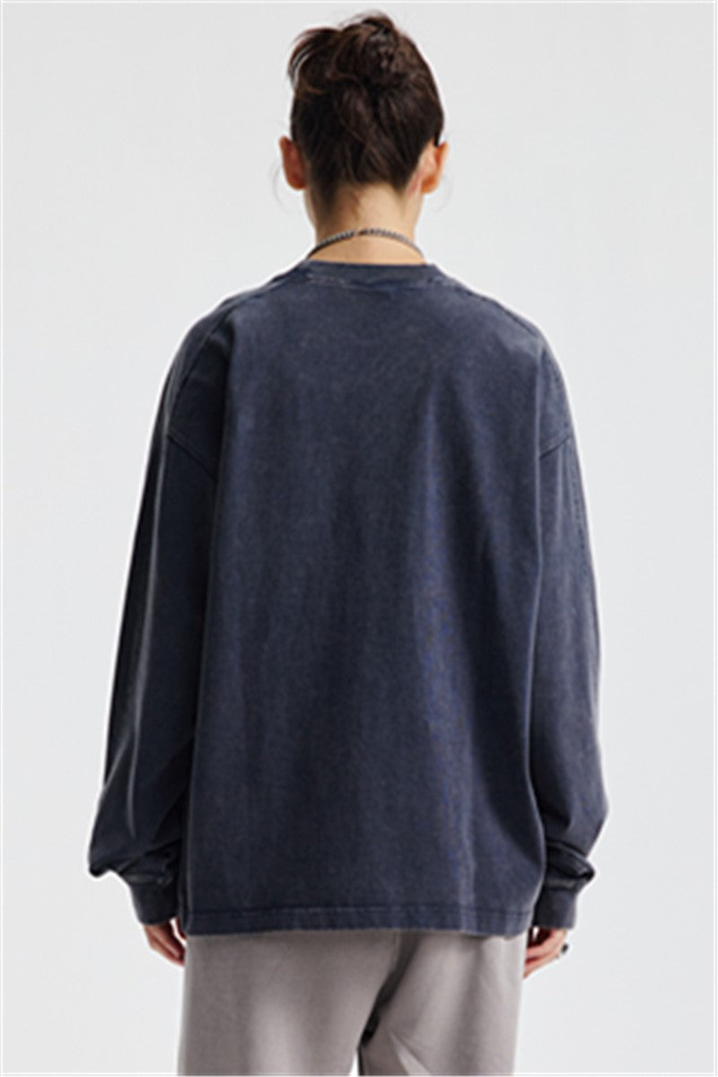 285GSM Contrast Long Sleeve Pigment Dyed Tee