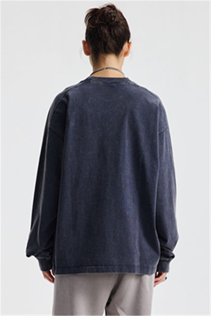 285GSM Contrast Long Sleeve Pigment Dyed Tee