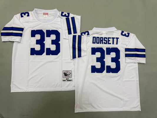 Mens Tony Dorsett#33 white Dallas Cowboys Vintage Throwback Jersey