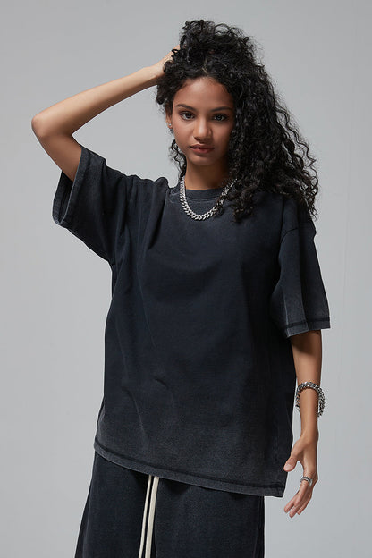 250GSM Double Stitch Sleeve Hem Washed Tee