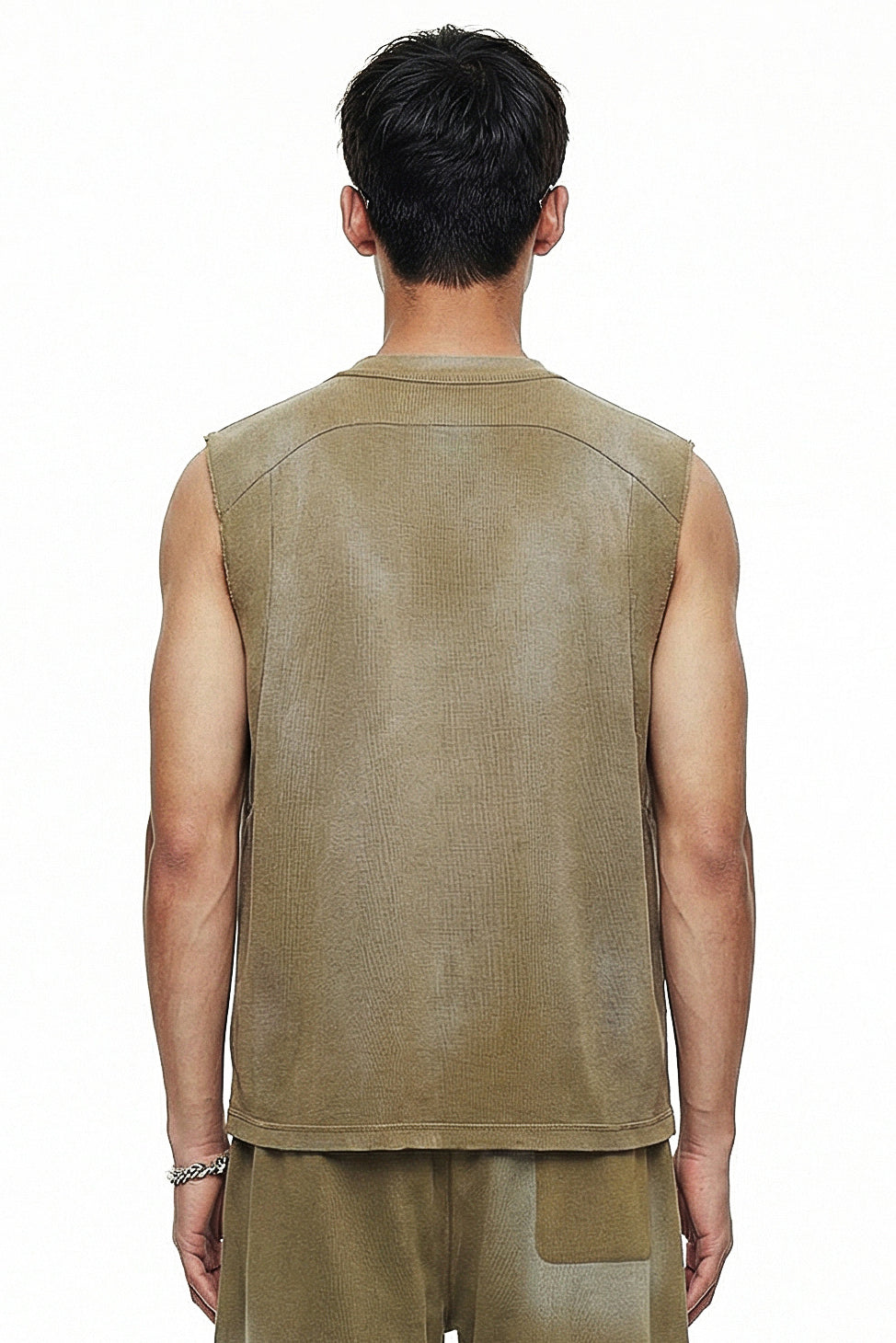 325GSM Sun Fade Waffle Material Muscle Tee
