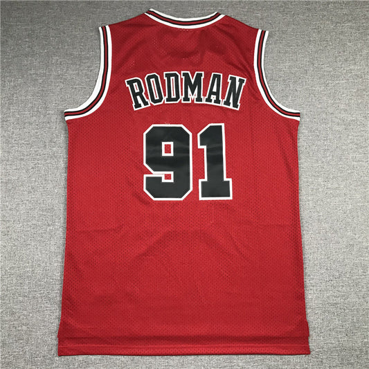 Chicago Bulls Dennis Rodman #91 1997-98 Throwback ― Embroidered