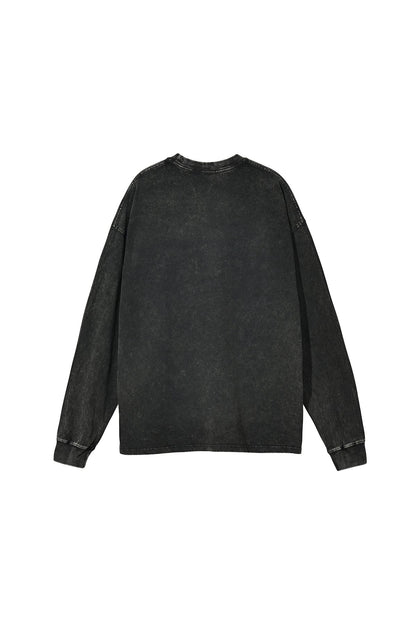 250GSM Vintage Washed Long Sleeve Crew