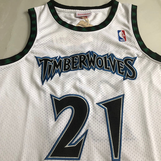 Minnesota Timberwolves Kevin Garnett #21 Throwback Jersey - Dense Embroidery