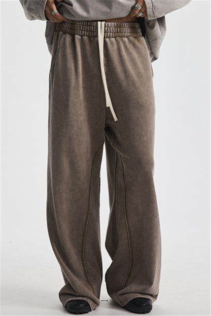 380GSM Wide Leg Washed Sweatpants
