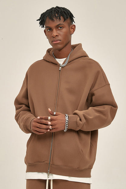 350GSM Solid Color Fleece Zipper Jacket