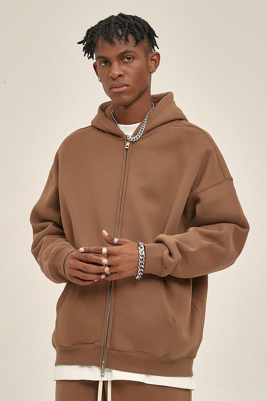 350GSM Solid Color Fleece Zipper Jacket