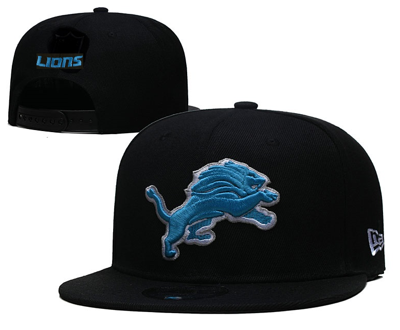 Detroit Lions Black Snapback Cap