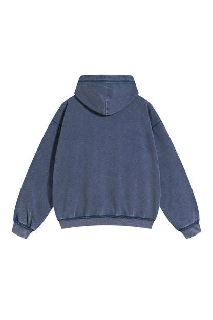 450GSM Distressed Washed Zipper Jacket