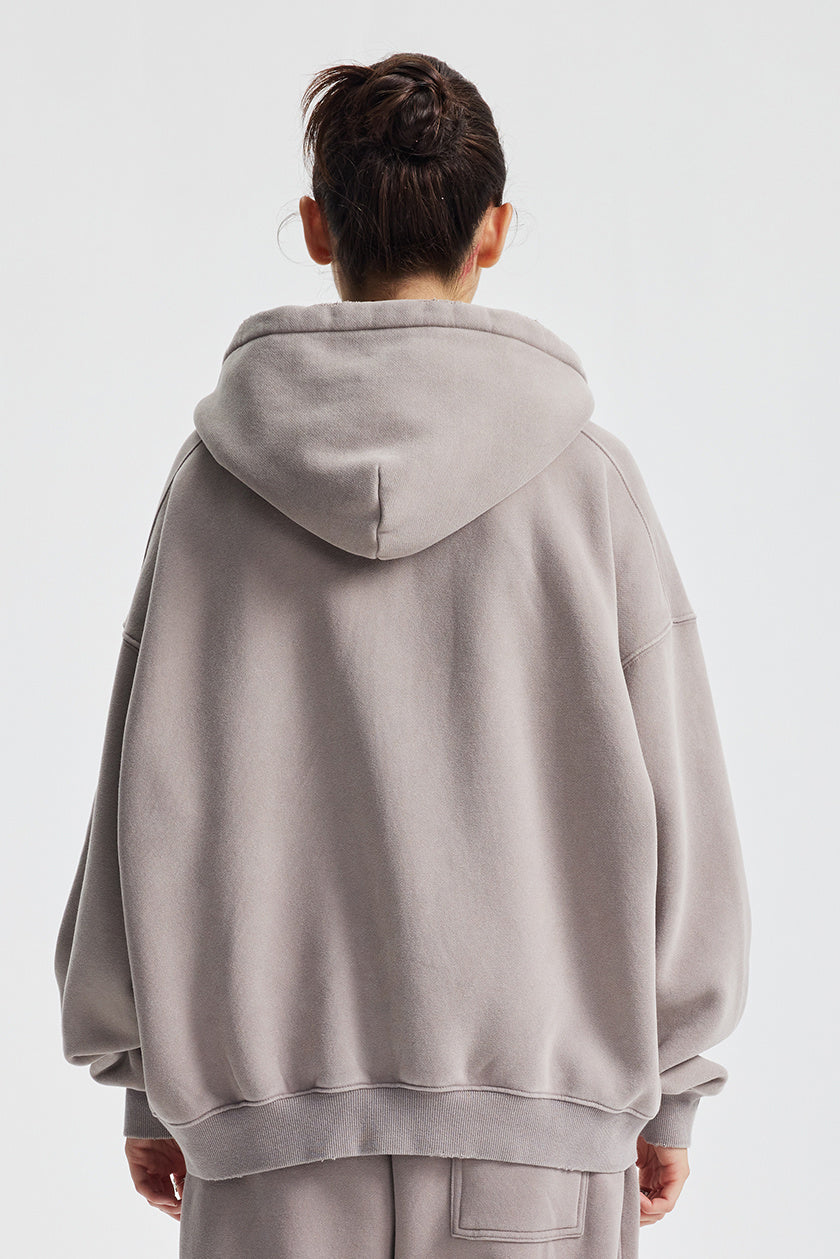 370GSM Pigment Dyed Fleece Boxy Hoodie