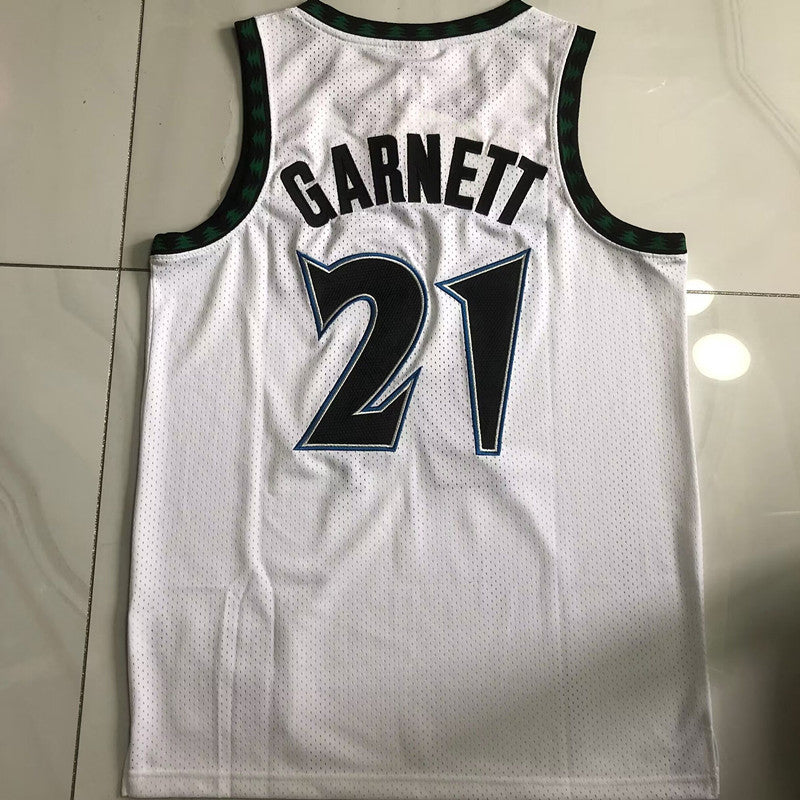 Minnesota Timberwolves Kevin Garnett #21 Throwback Jersey - Dense Embroidery