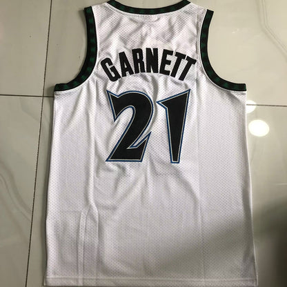 Minnesota Timberwolves Kevin Garnett #21 Throwback Jersey - Dense Embroidery