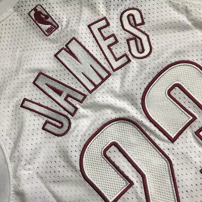 Cleveland Cavaliers LeBron James #23 All-white Throwback Jersey - Dense Embroidery