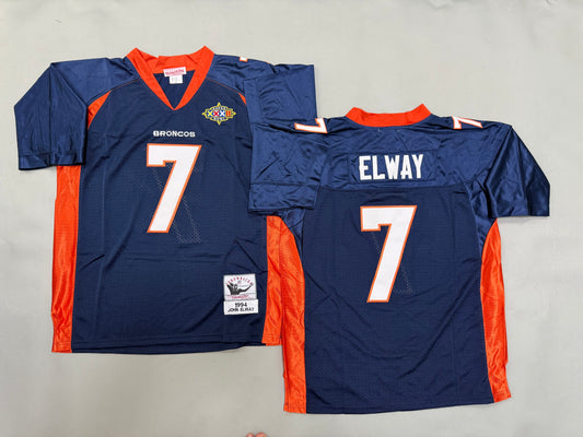 Mens John Elway#7 Denver Broncos Vintage Throwback Jersey