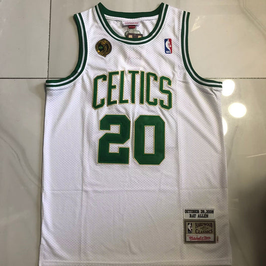 Boston Celtics Ray Allen #20 White Throwback Jersey - Dense Embroidery