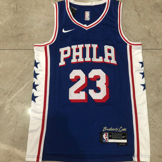 Philadelphia 76ers LeBron James #23 blue Throwback Jersey - Dense Embroidery