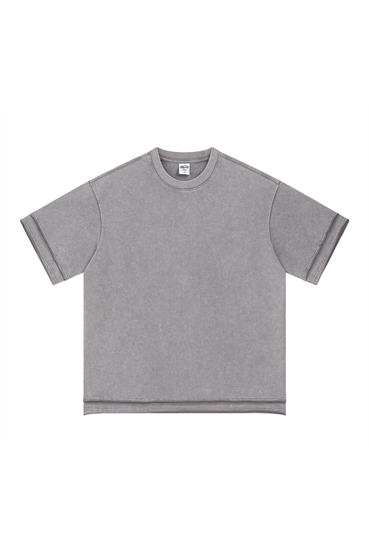 275GSM Patchwork Distressed Washed Tee