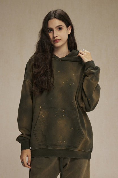 450GSM Distressed Dirty Effect Sun Fade Hoodie